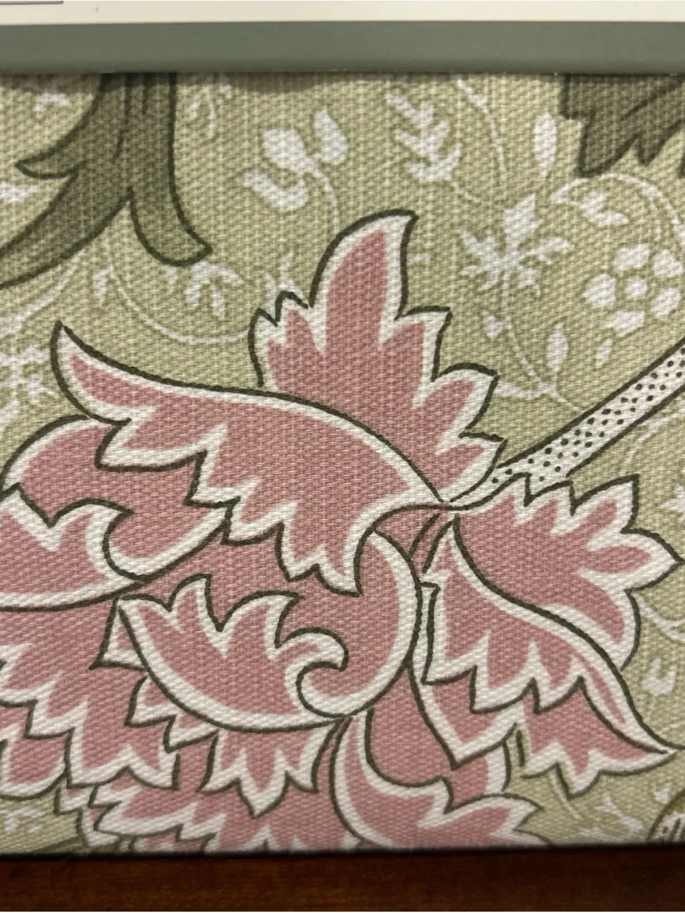 William Morris & Co Shower Curtain CRAY Green Pink White 72x72